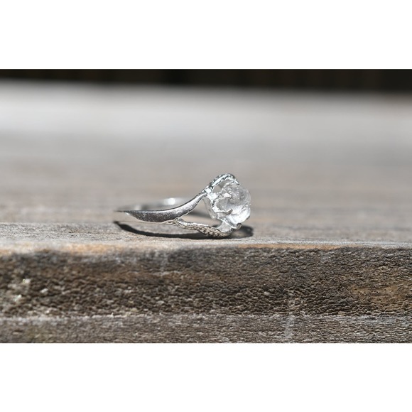 Rough Alternative Diamond Ring, Raw Stone Engagement Ring, Gift for wife - Picture 2 of 3